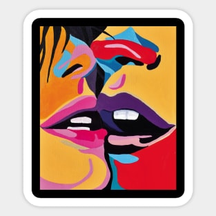 Kiss Popart colorful Sticker